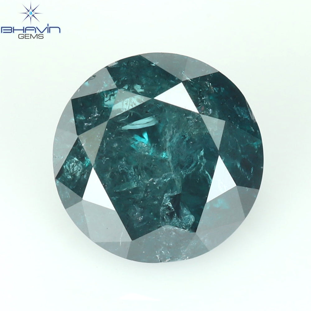0.55 CT Round Diamond Natural Diamond Blue Color I3 Clarity (5.04 MM)