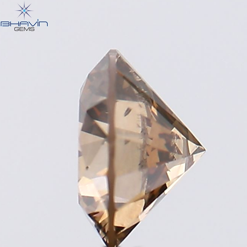1.02 CT Round Shape Natural Diamond Brown Color SI Clarity (6.35 MM)