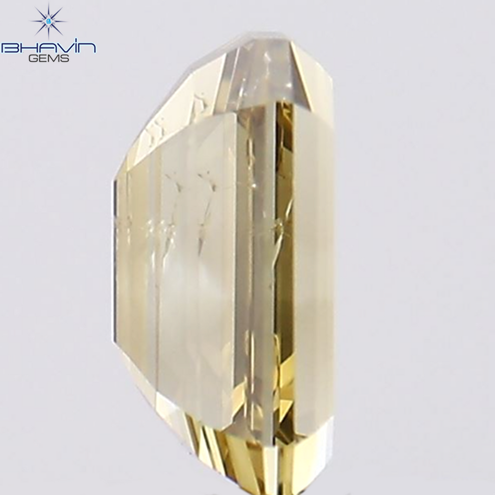 1.51 CT エメラルド シェイプ ナチュラル ダイヤモンド ブラウン カラー SI1 クラリティ (7.30 MM)
