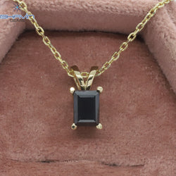 Diamond Pendant-Earring, Emerald Diamond, Black Diamond, Yellow Gold, Bridal Necklace