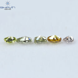 0.70 CT/5 Pcs Mix Shape Natural Diamond Mix Color VS2 Clarity (4.10 MM)