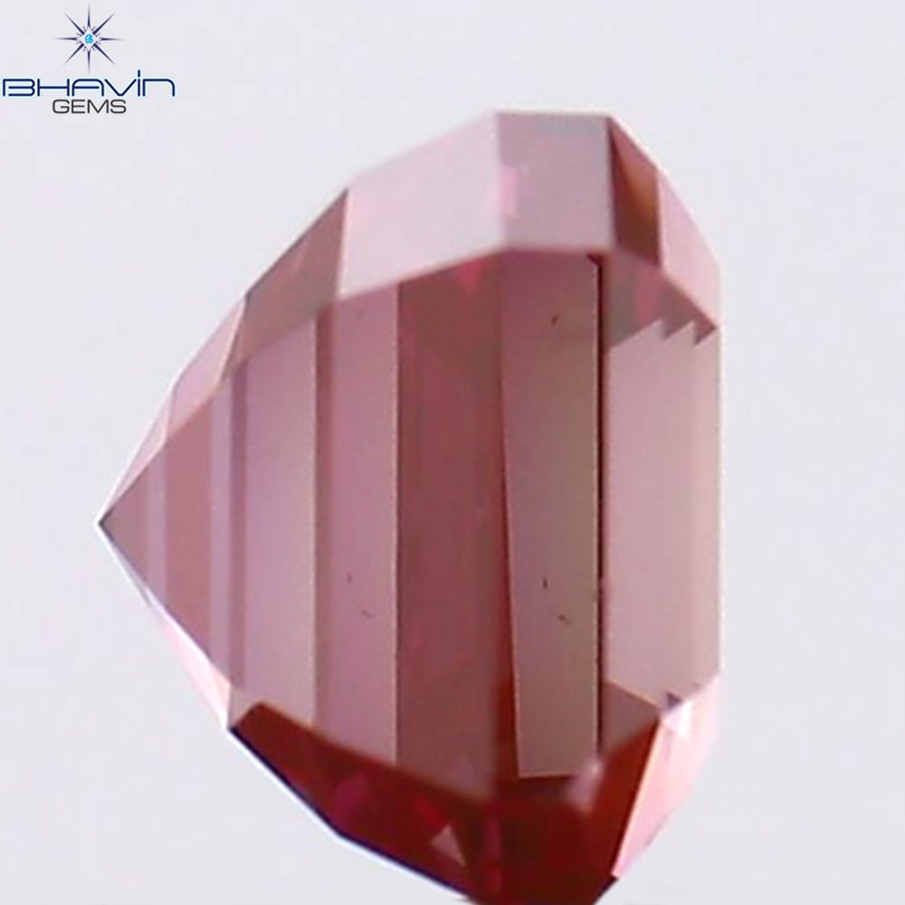 0.52 CT Asscher Shape Natural Diamond Pink Color VS1 Clarity (4.13 MM)