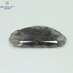 6.04 CT スライス シェイプ ナチュラル ダイヤモンド ソルト アンド ペッパー カラー I3 クラリティ (21.71 MM)