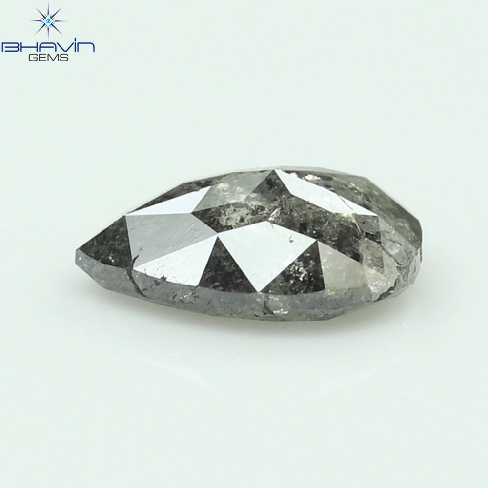 0.57 CT Pear Shape Natural Loose Diamond Salt And Pepper Color I3 Clarity (6.42 MM)
