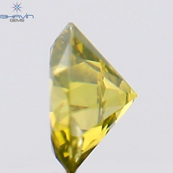 0.12 CT Round Shape Natural Diamond Green Yellow Color SI1 Clarity (3.27 MM)