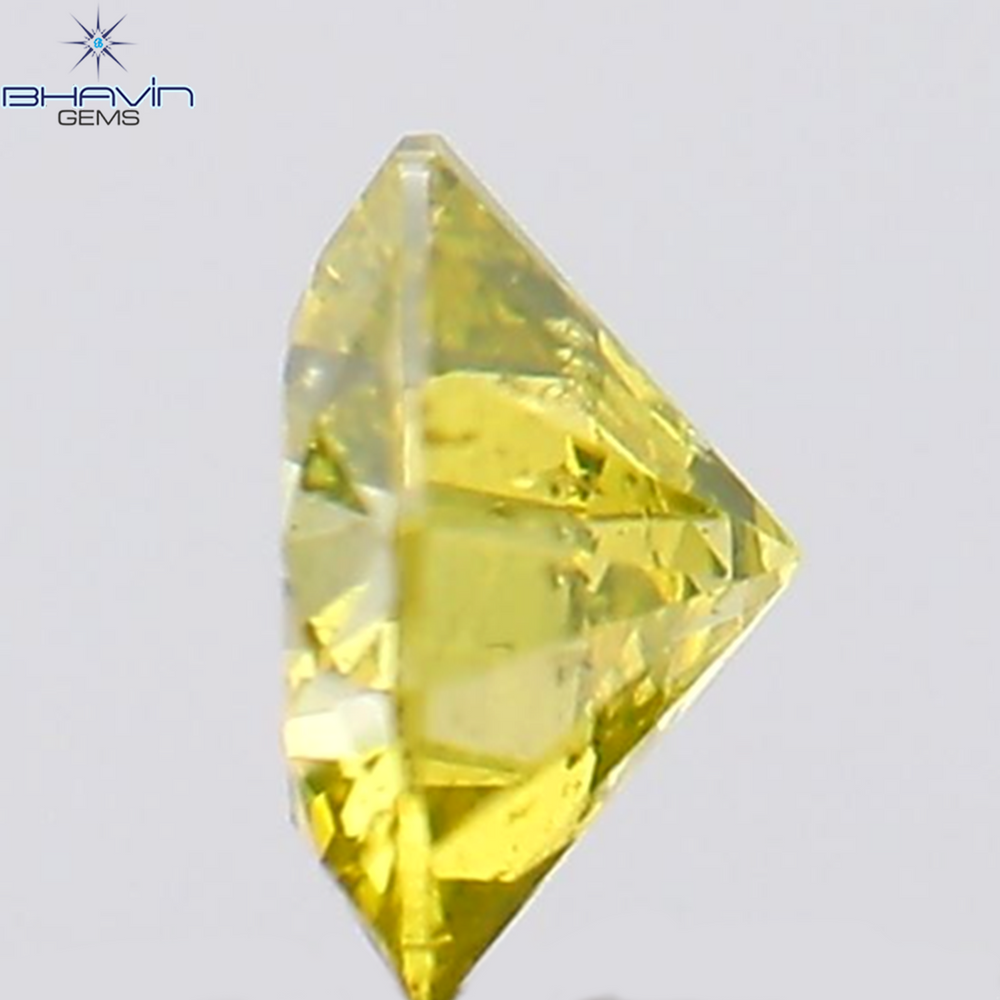 0.14 CT Round Shape Natural Diamond Yellow Color SI2 Clarity (3.45 MM)