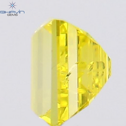 0.14 CT Square Cut Natural Diamond Enhanced Yellow Color SI1 Clarity (2.92 MM)