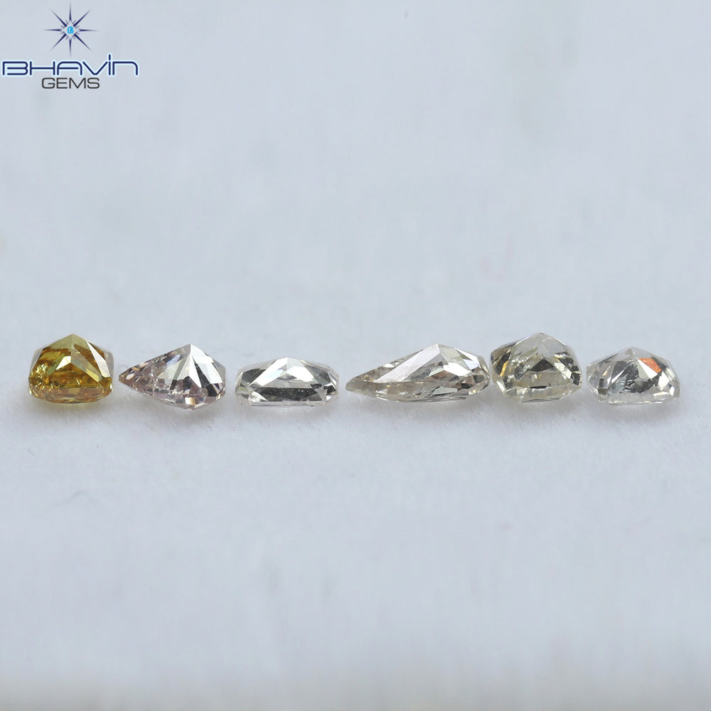 0.67 CT/6 Pcs Mix Shape Natural Diamond Pink Color VS-SI Clarity (4.40 MM)