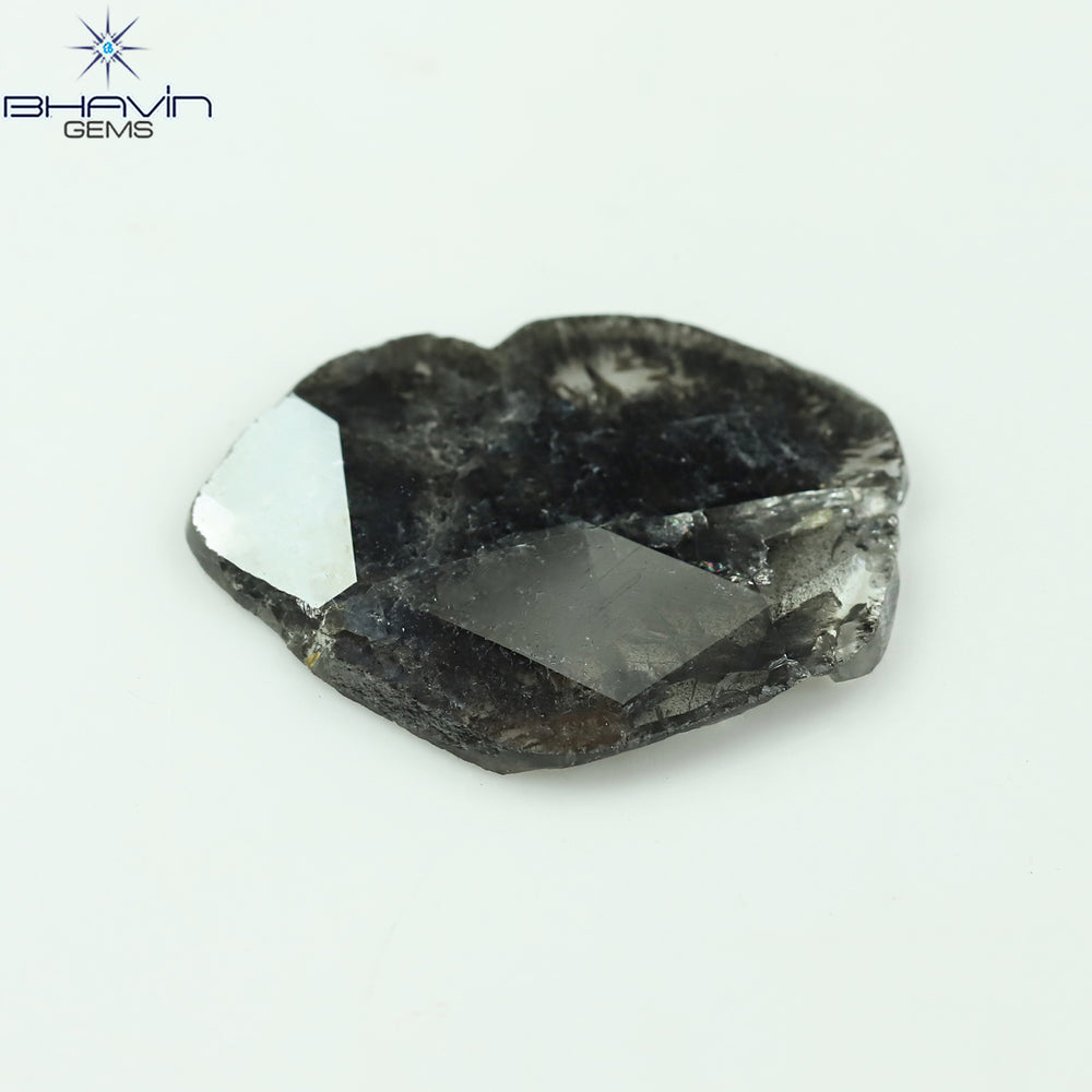 5.51 CT Slice Shape Natural Diamond Salt And Pepper Color I3 Clarity (20.03 MM)