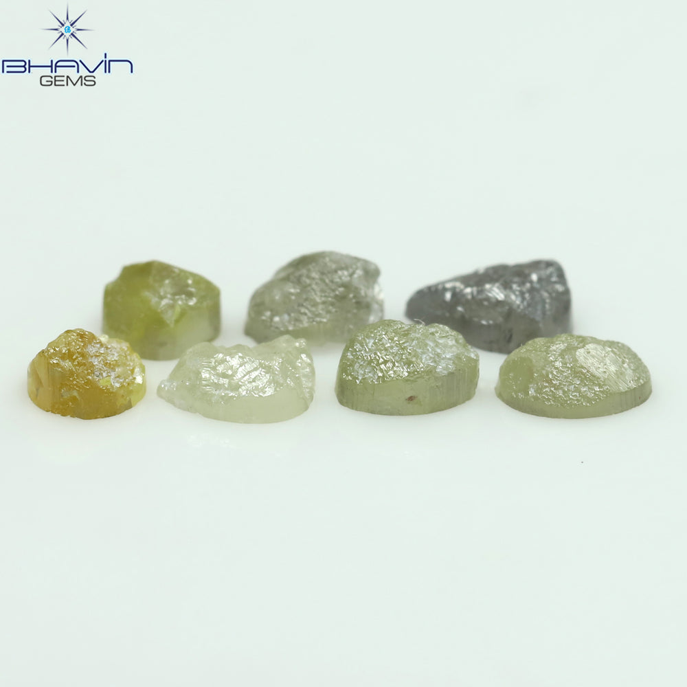 1.05 CT /7 Pcs Uncut Shape Mix Natural Loose Diamond I3 Clarity (3.63 MM)