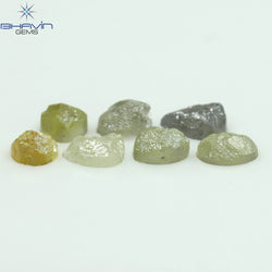 1.05 CT /7 Pcs Uncut Shape Mix Natural Loose Diamond I3 Clarity (3.63 MM)