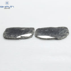 2.32 CT/2 PCS Slice Diamond Salt And Pepper Color Clarity I3 (12.50 MM)