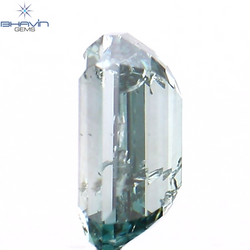 0.45 CT エメラルド シェイプ ナチュラル ダイヤモンド ブルー カラー I1 クラリティ (5.07 MM)
