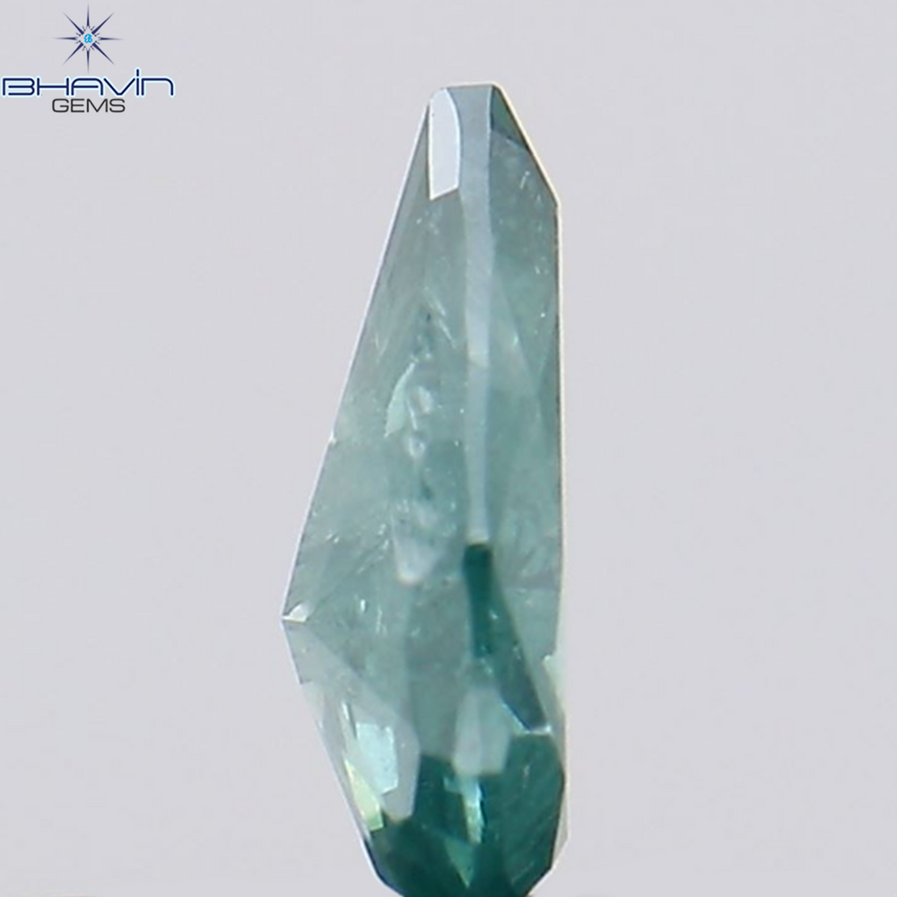 0.21 CT Pear Shape Natural Diamond Blue Color I1 Clarity (5.10 MM)