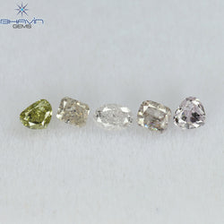 0.43 CT/5 Pcs Mix Shape Natural Diamond Pink Color SI Clarity (3.10 MM)