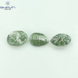 1.13 CT /3 Pcs Uncut Shape Green Natural Loose Diamond I3 Clarity (5.50 MM)