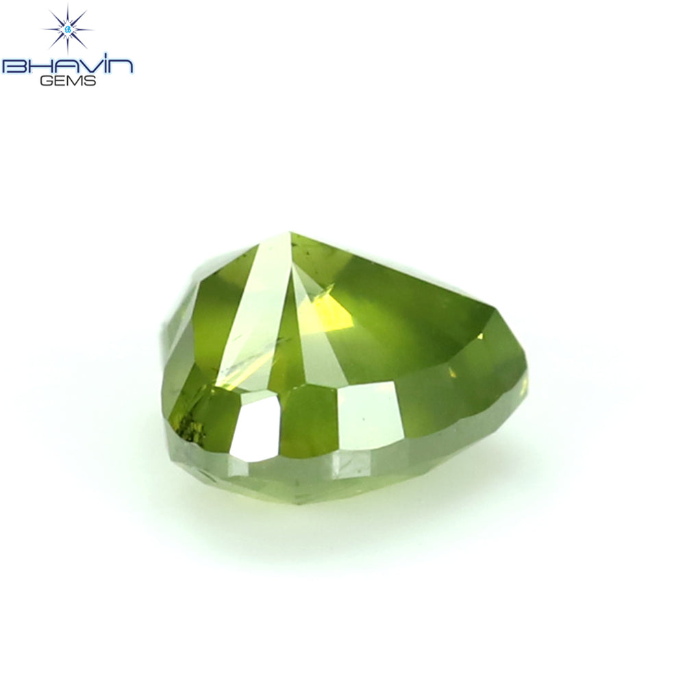 0.39 CT Heart Shape Natural Diamond Green Color I1 Clarity (4.70 MM)