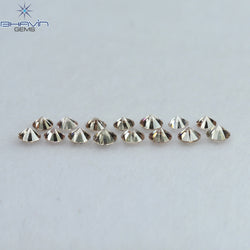 0.38 CT/15 Pcs Round Shape Natural Loose Diamond Brown Pink ((Argyle) Color VS2 Clarity (2.00 MM)