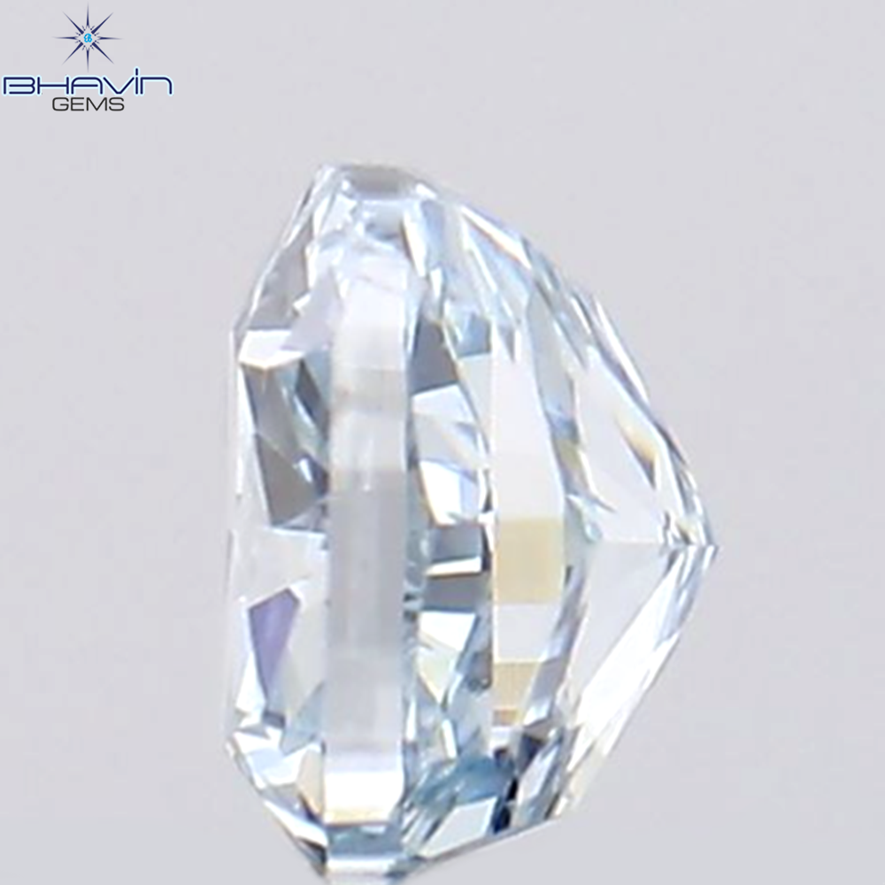 0.23 CT クッション シェイプ 天然ダイヤモンド グリーンがかったブルー カラー VS2 クラリティ (3.30 MM)