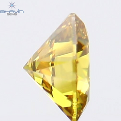 0.16 CT Round Shape Natural Diamond Vivid Yellow (Canary) Color SI1 Clarity (3.56 MM)