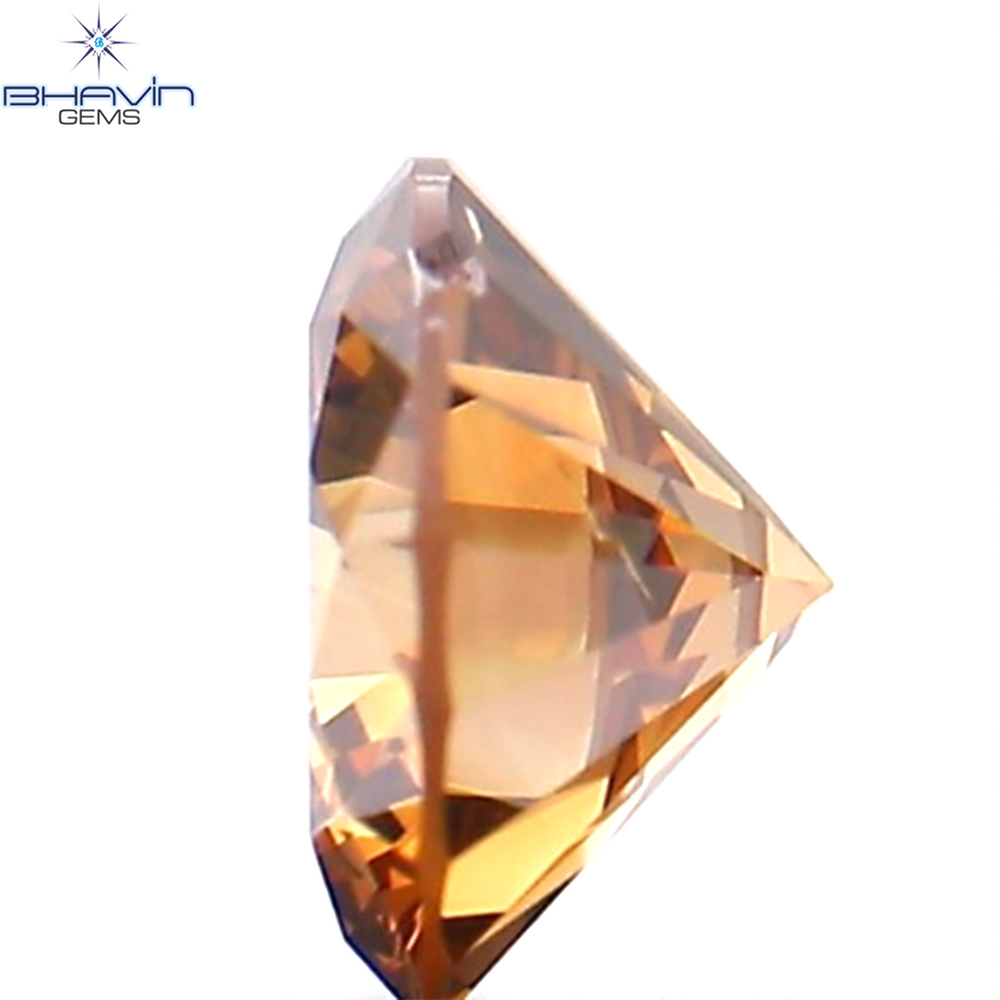 0.24 CT Round Shape Natural Diamond Pink Brown Color SI1 Clarity (3.94 MM)