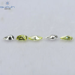 0.40 CT/5 Pcs Mix Shape Natural Diamond Pink-Yellow Color VS-SI Clarity (4.05 MM)