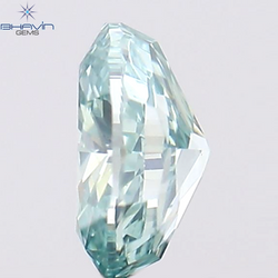 0.37 CT オーバル シェイプ ナチュラル ダイヤモンド グリーンがかったブルー カラー SI1 クラリティ (5.36 MM)