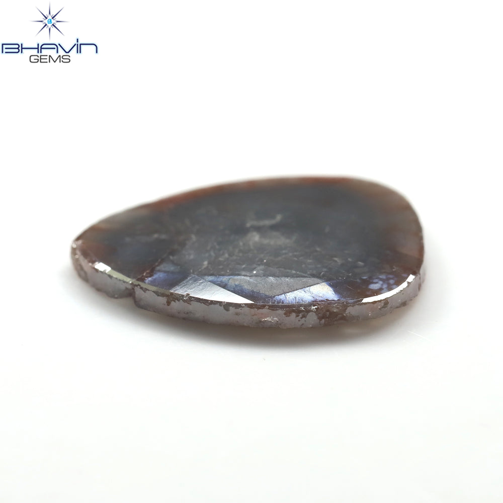 6.23 CT Pear Slice Shape Natural Diamond Gray Brown Color I3 Clarity (18.40 MM)