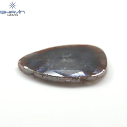 6.23 CT Pear Slice Shape Natural Diamond Gray Brown Color I3 Clarity (18.40 MM)