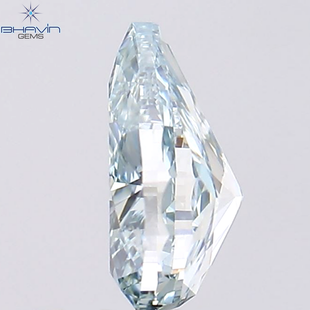 1.02 CT Pear Shape Natural Diamond Greenish Blue Color VS2 Clarity (7.52 MM)