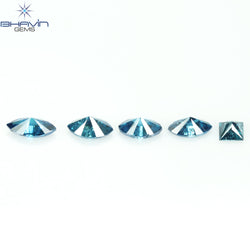 0.48 CT/5 PCS Marquise Diamond Natural Diamond Blue Diamond I2 Clarity (4.44 MM)