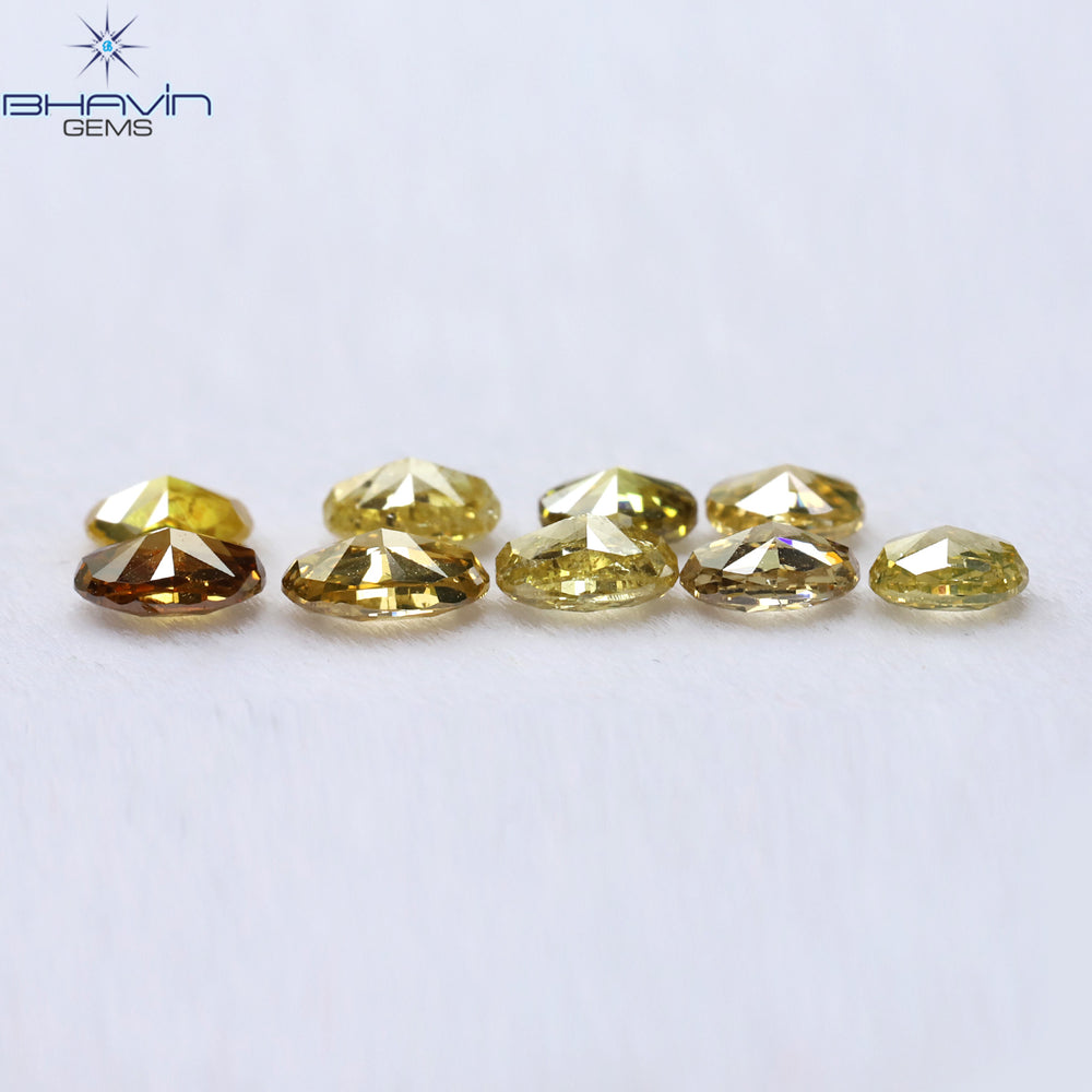 1.31 CT/9 Pcs Oval Shape Natural Diamond Mix Color SI Clarity (3.45 MM)