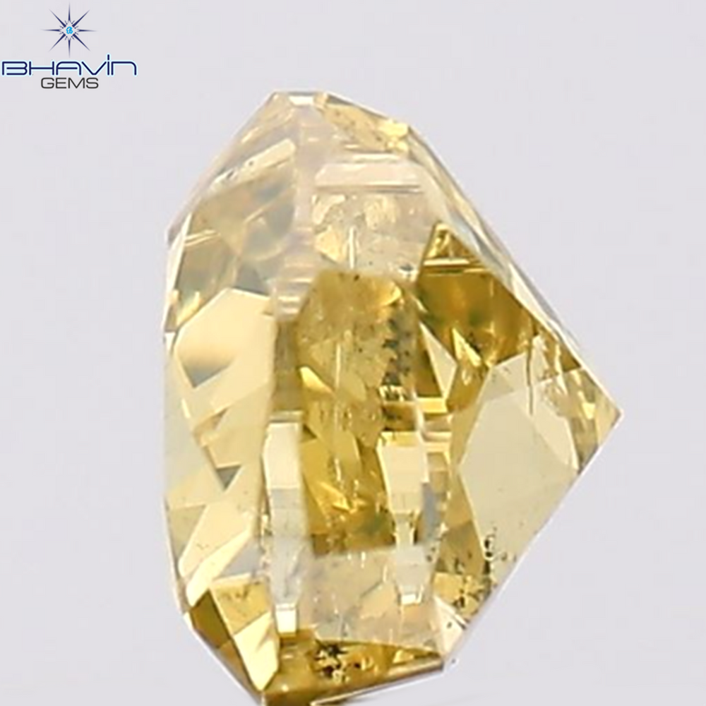 0.45 CT Heart Shape Natural Diamond Brown Yellow Color SI1 Clarity (4.73 MM)
