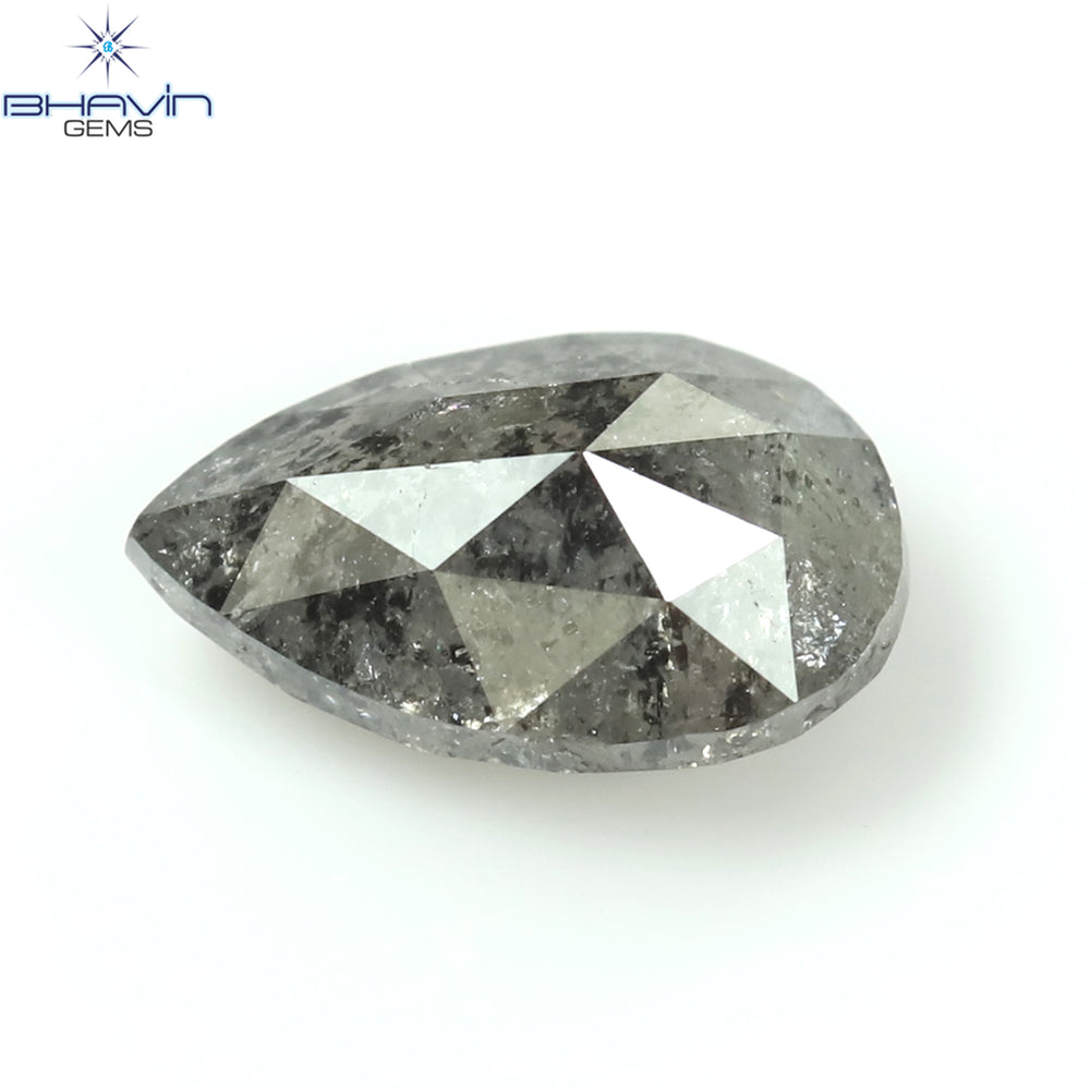 0.64 CT Pear Shape Natural Loose Diamond Salt And Pepper Color I3 Clarity (6.92 MM)