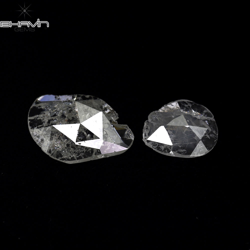 0.84 CT/2 Pcs Rosecut Polki Shape Natural Diamond White Color I3 Clarity (9.26 MM)