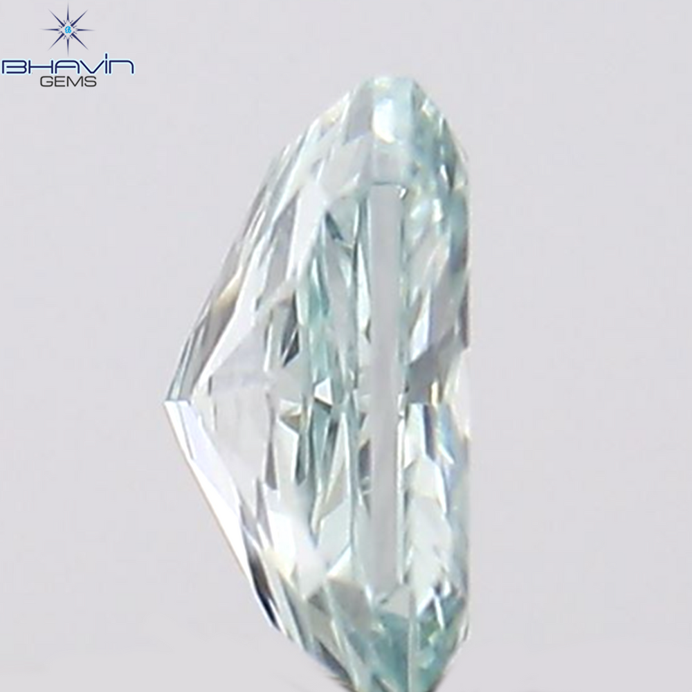 0.10 CT Radiant Shape Natural Diamond Greenish Blue Color VS1 Clarity (3.13 MM)