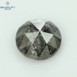 0.69 CT Round Rose Cut Shape Natural Diamond Salt And Pepper Color I3 Clarity (5.76 MM)