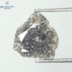 1.20 CT Slice Shape Natural Diamond Salt And Pepper Color I3 Clarity (10.38 MM)
