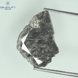 2.28 CT Slice Shape Natural Diamond Salt And Pepper Color I3 Clarity (13.30 MM)