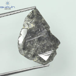 2.28 CT Slice Shape Natural Diamond Salt And Pepper Color I3 Clarity (13.30 MM)