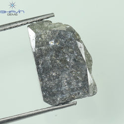 1.59 CT Slice Shape Natural Diamond Salt And Pepper Color I3 Clarity (12.50 MM)