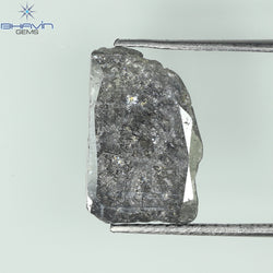 1.59 CT Slice Shape Natural Diamond Salt And Pepper Color I3 Clarity (12.50 MM)