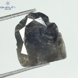 1.56 CT Slice Shape Natural Diamond Black Color I3 Clarity (11.90 MM)