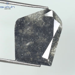 2.69 CT Slice Shape Natural Diamond Salt And Pepper Color I3 Clarity (12.60 MM)