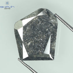 2.69 CT Slice Shape Natural Diamond Salt And Pepper Color I3 Clarity (12.60 MM)