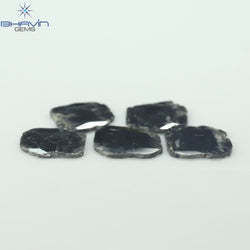 5.11 CT/5 PCS Slice Shape Natural Diamond Black Color I3 Clarity (11.47 MM)