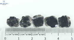 5.11 CT/5 PCS Slice Shape Natural Diamond Black Color I3 Clarity (11.47 MM)