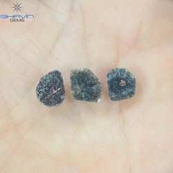 3.10 CT/3 PCS Slice Shape Natural Diamond Salt And Pepper Color I3 Clarity (11.85 MM)