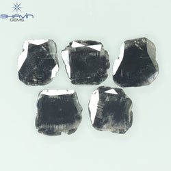5.11 CT/5 PCS Slice Shape Natural Diamond Black Color I3 Clarity (11.47 MM)