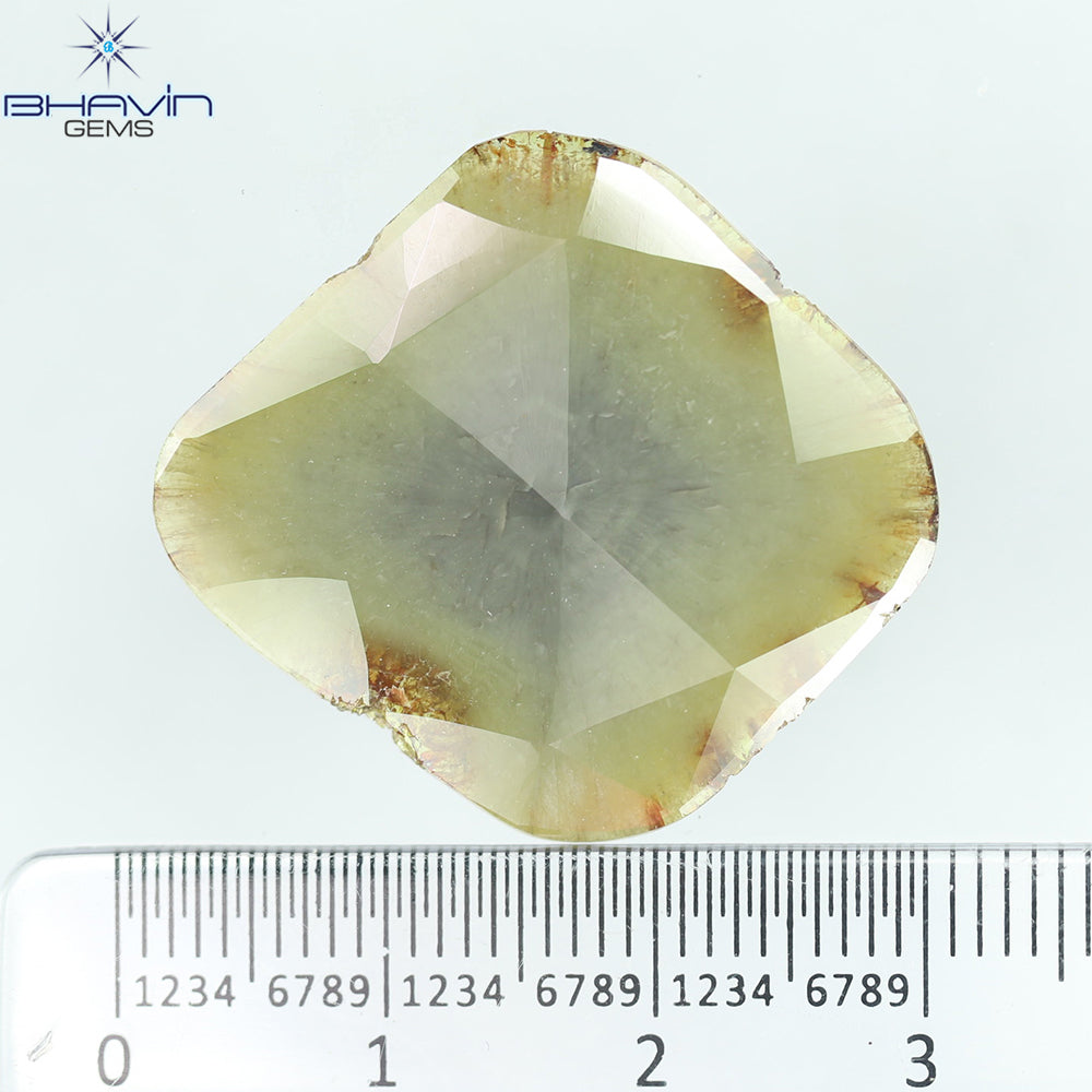 12.21ct ノーカット スライス ローズカット ダイヤモンド 天然 ルース ダイヤモンド ブラウン グレイッシュ イエロー ダイヤモンド ギフト ダイヤモンド ジュエリー ダイヤモンド リング EP35-1